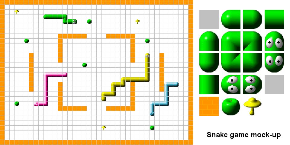 The Spriters Resource - Full Sheet View - Google Snake Game - Miscellaneous