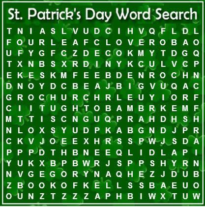 St. Patricks Day Word Search